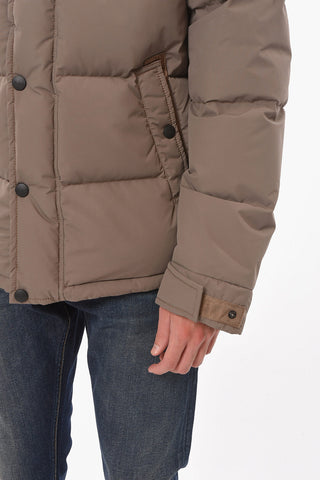 Nylon WINDSTOPPER Down Jacket with Removable Hood