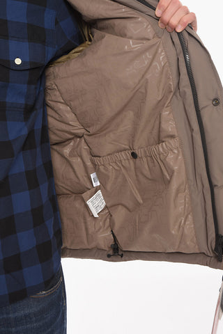 Nylon WINDSTOPPER Down Jacket with Removable Hood