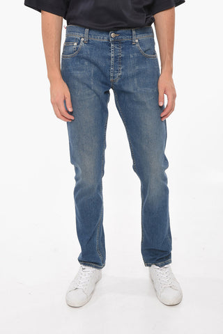 Jeans a Gamba Diritta con Ricamo Logo
