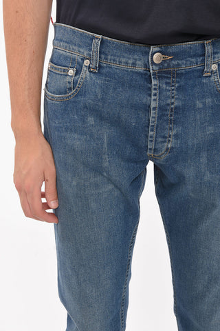 Straight-leg Jeans with Logo Embroidery