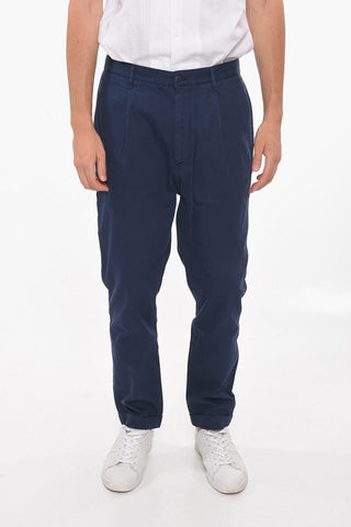 Single-Pleat Cotton Pants