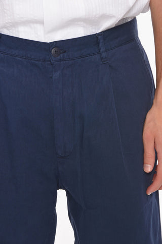 Single-Pleat Cotton Pants