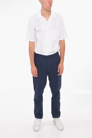 Single-Pleat Cotton Pants