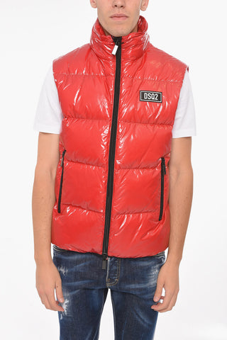 Piumino Smanicato in Nylon con Logo