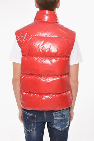Piumino Smanicato in Nylon con Logo