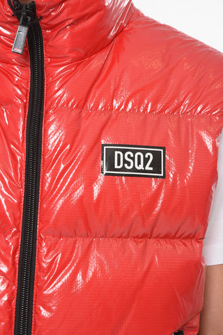 Piumino Smanicato in Nylon con Logo
