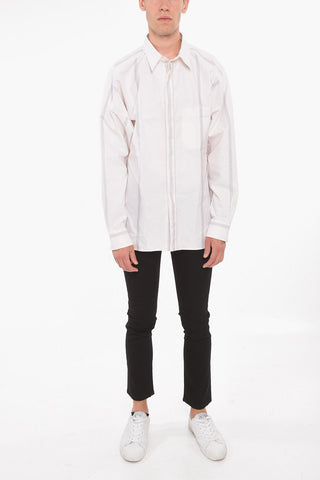 Inner Breast-pocket Striped Cotton Shirt