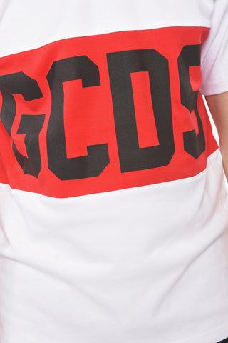 T-Shirt Girocollo in Cotone con Banda Logata