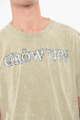 MCQ GROW UP N.9 Vintage-effect T-shirt with Lettering and Logo Patch
