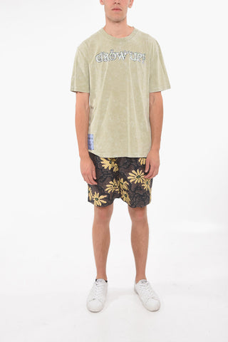 MCQ GROW UP N.9 Vintage-effect T-shirt with Lettering and Logo Patch