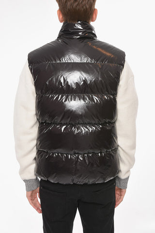 Piumino Smanicato in Nylon con Logo