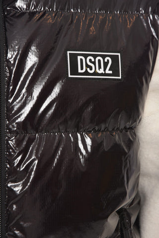Piumino Smanicato in Nylon con Logo