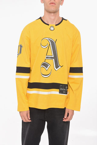 MONCLER 8 X PALM ANGELS Cotton T-Shirt with Glitter Logo