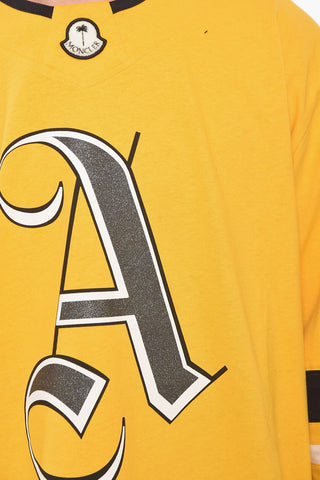 MONCLER 8 X PALM ANGELS Cotton T-Shirt with Glitter Logo