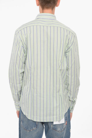 Bayadere Striped Cotton Shirt with Breast-pocket