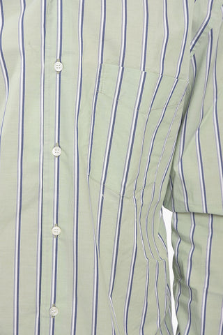 Bayadere Striped Cotton Shirt with Breast-pocket