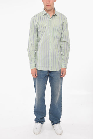 Bayadere Striped Cotton Shirt with Breast-pocket