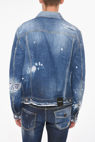 Giacca in Denim DAN con Dettagli Distress