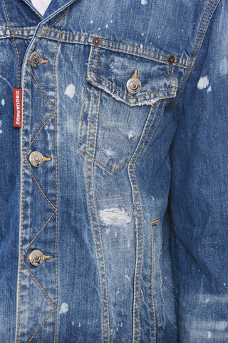 Giacca in Denim DAN con Dettagli Distress