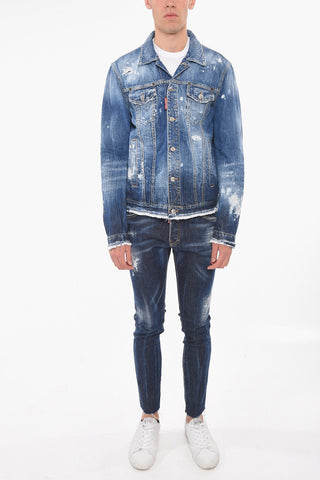 Giacca in Denim DAN con Dettagli Distress