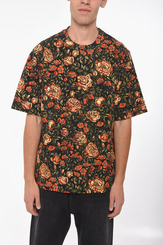 Floral Printed Cotton Oversized T-Shirt