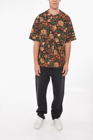 Floral Printed Cotton Oversized T-Shirt