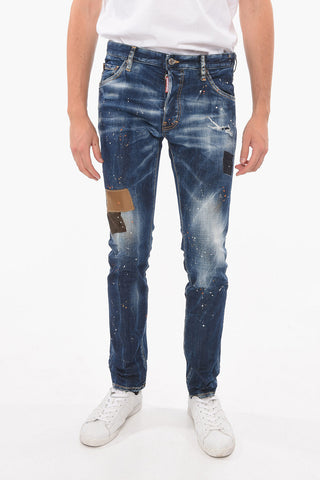 Jeans COOL GUY con Stampa Effetto Vernice e Dettaglio Toppe