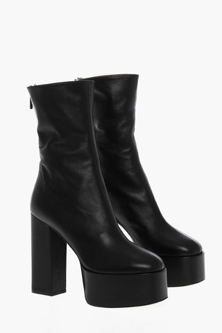 Leather LEXY ANKLE Boots With Platform Heel 14cm