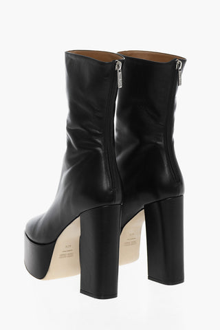 Leather LEXY ANKLE Boots With Platform Heel 14cm