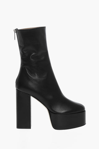Leather LEXY ANKLE Boots With Platform Heel 14cm