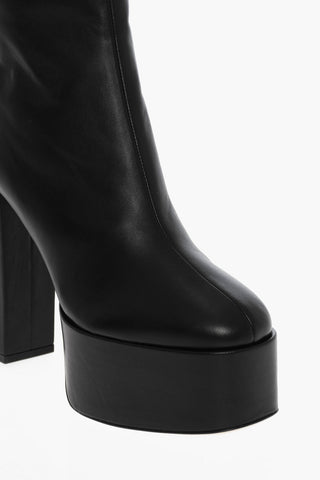 Leather LEXY ANKLE Boots With Platform Heel 14cm