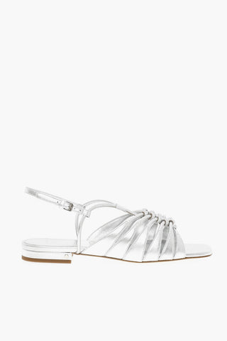 Metallic Effect Braided Leather Sandals