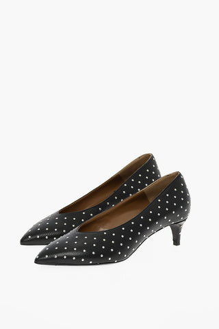 Studded Hammered Leather Pumps Heel 5,5 cm