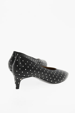Studded Hammered Leather Pumps Heel 5,5 cm