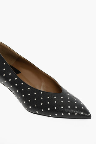 Studded Hammered Leather Pumps Heel 5,5 cm
