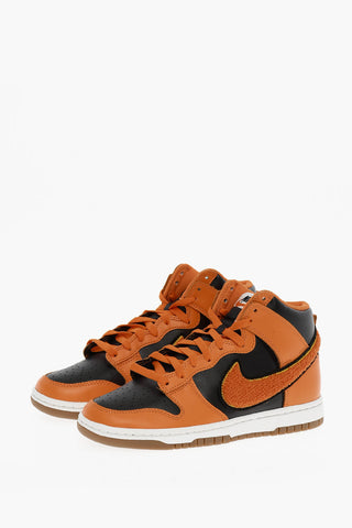 High-top Leather NIKE DUNK HI RETRO UNIVERSITY Sneakers With Chenille Logo Detail