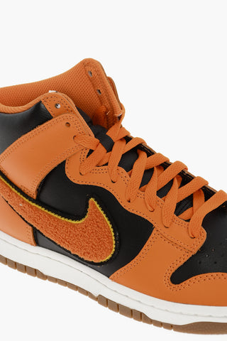 High-top Leather NIKE DUNK HI RETRO UNIVERSITY Sneakers With Chenille Logo Detail