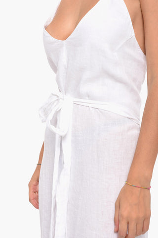 Linen ADELLE Dress with Slits on the Hem