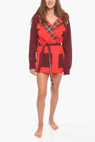 Fleeced UNISEX UUDG-JAS-HOMEY Dressing Gown with Hood and Belt