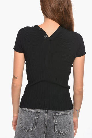 Buttoned Ribbed Top