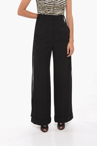 Virgin Wool BONNE Slouchy Pants with Rolled-up Ankle