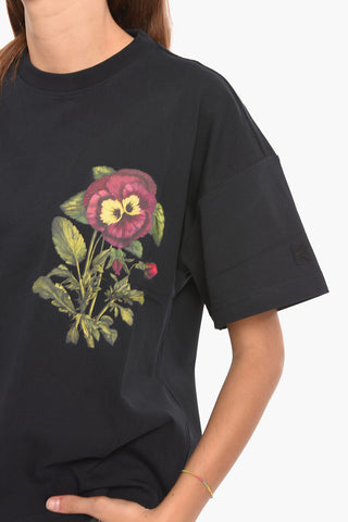 T-shirt Oversized con Stampa Floreale