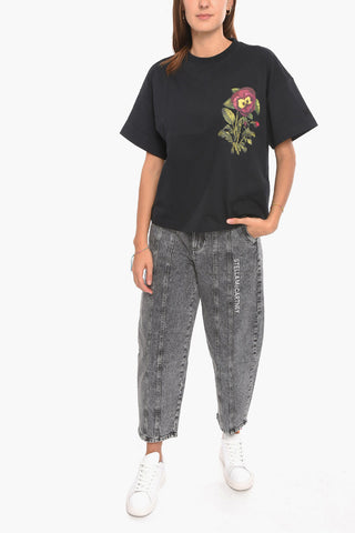 T-shirt Oversized con Stampa Floreale