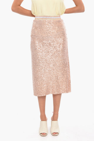 Sequined GAELLE Skirt with Elasticated Waistband