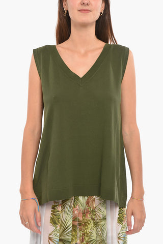 Top Oversized a Tinta Unita con Scollo a V