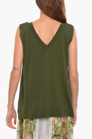 Top Oversized a Tinta Unita con Scollo a V
