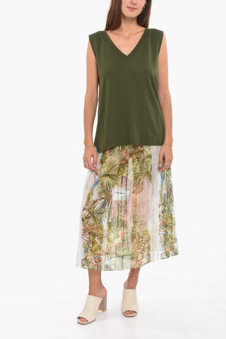 Top Oversized a Tinta Unita con Scollo a V