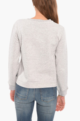 Crewneck Sweatshirt with Multicolored Embroidery
