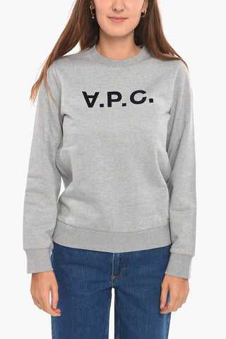 Brushed-cotton Crewneck Sweatshirt with Logo