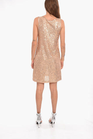 Sequined AMANDA Dress with V-neckline